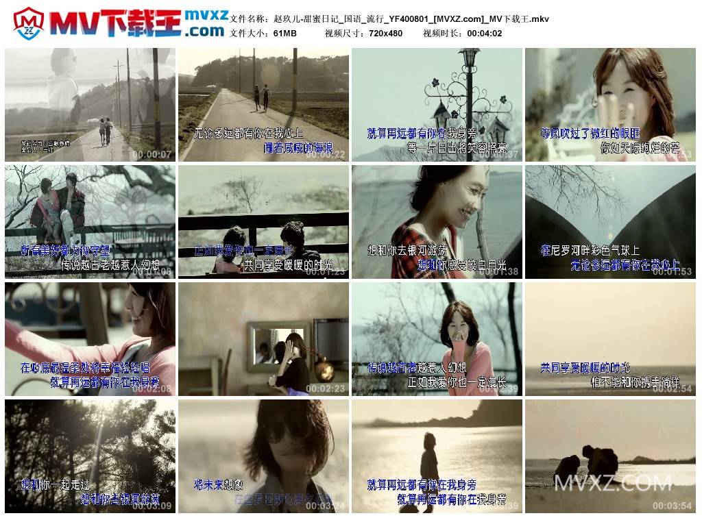 赵玖儿-甜蜜日记_国语_流行_YF400801